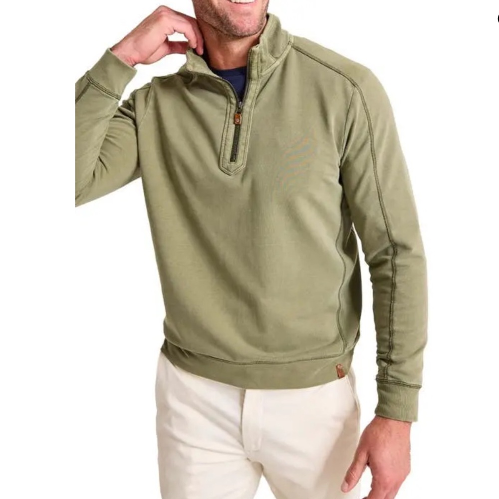 Tommy Bahama Sage Green Quarter-Zip Pullover